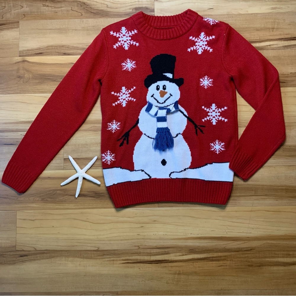 Women’s Snow Man/Holiday Knit Sweater, Size Small
